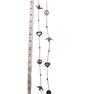 Silver plated faux wood charm necklace. Cute boho vibe. Costume jewelry. Clasp.